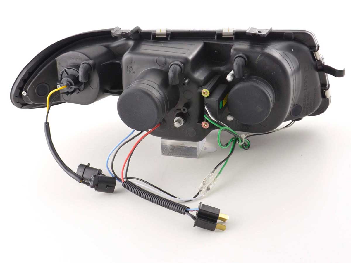 Scheinwerfer Set Daylight LED TFL-Optik Opel Astra F 95-97 schwarz Scheinwerfer Set Daylight LED TFL-Optik Opel Astra F 95-97 schwarz